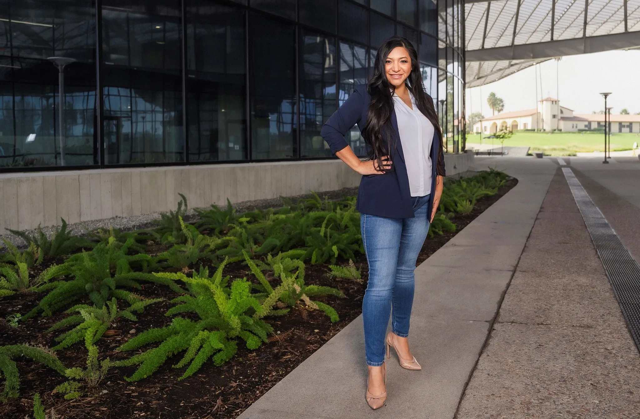Dr. Shayna Markwongnark on the USC campus where she teaches
